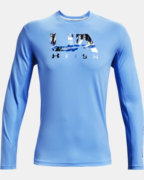 Men's UA Iso-Chill Shorebreak Fill Long Sleeve, Blue, pdpMainDesktop image number 4
